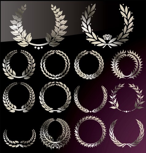 Golden laurel wreath isolated on black background Vector Image