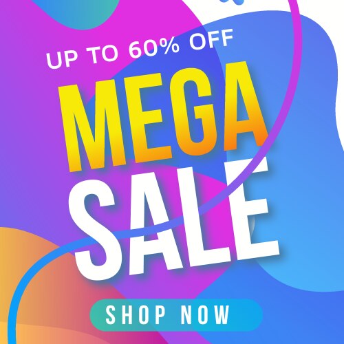 Mega sale template instagram vector image