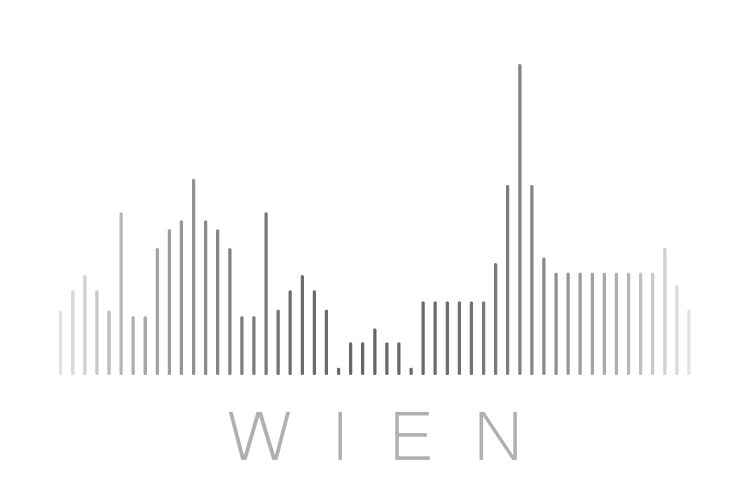 Vertical bars vienna landmark skyline vector image