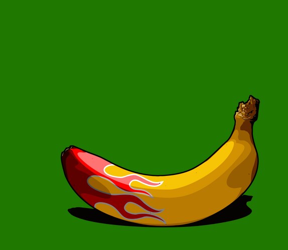 Banana Template - Yellow Fruit Vector Image