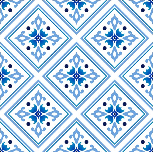 Blue and white flower seamless pattern Royalty Free Vector