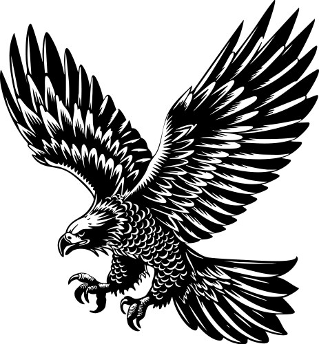 Majestic eagle in flight rendered bird wildlife Vector Image