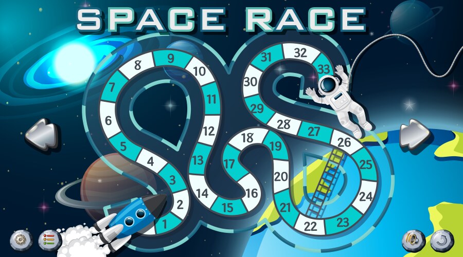 Space race game background vector image