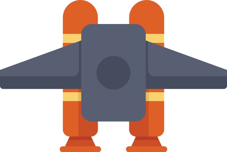 Modern spaceship is floating in space its vector image