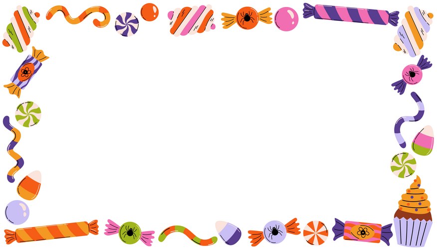Halloween Candy Frame Vector Image