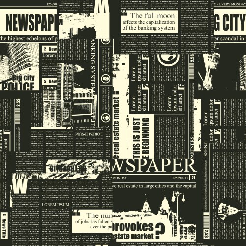 seamless pattern on the theme of newspapers vector image