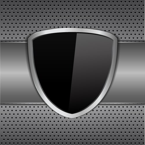 Metal shield Royalty Free Vector Image - VectorStock