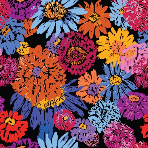 Wildflower Sketch Pattern Vector Image