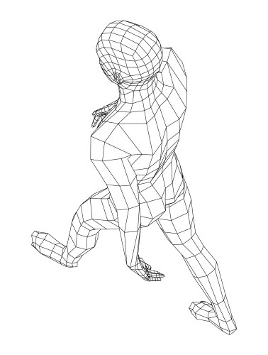 wireframe walking man vector image