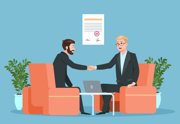 Agreement contract business partnership Royalty Free Vector