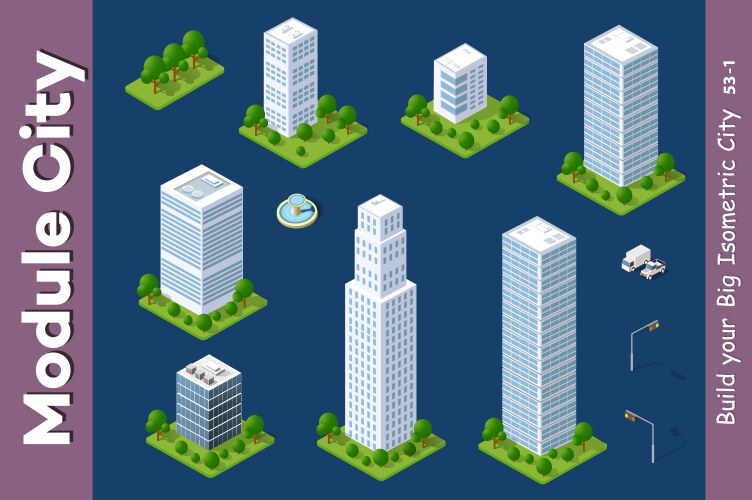 Isometric construction infographics Royalty Free Vector