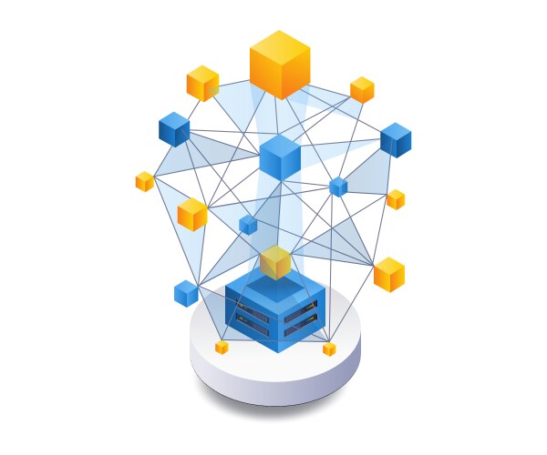 Data technology server box network vector image