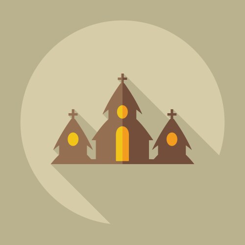 Flat modern design with shadow icons church vector image