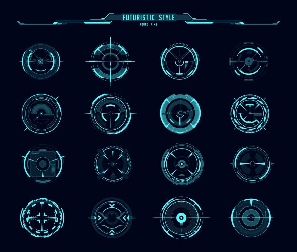 Set isolated aim or game crosshair target Vector Image