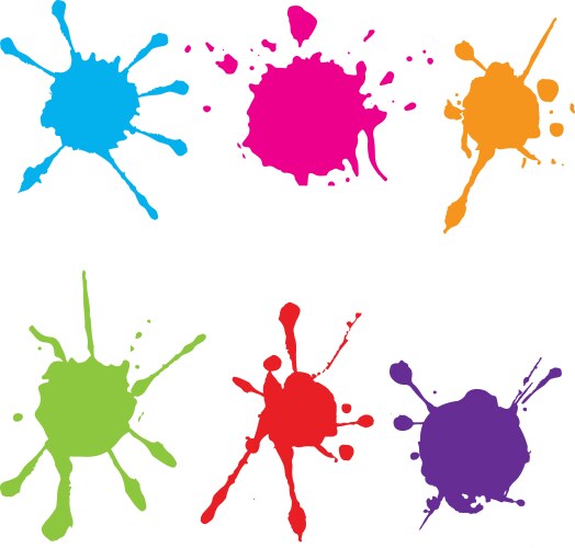 Colorful paint splatters Royalty Free Vector Image