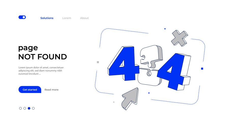 404 error web page design with numbers vector image