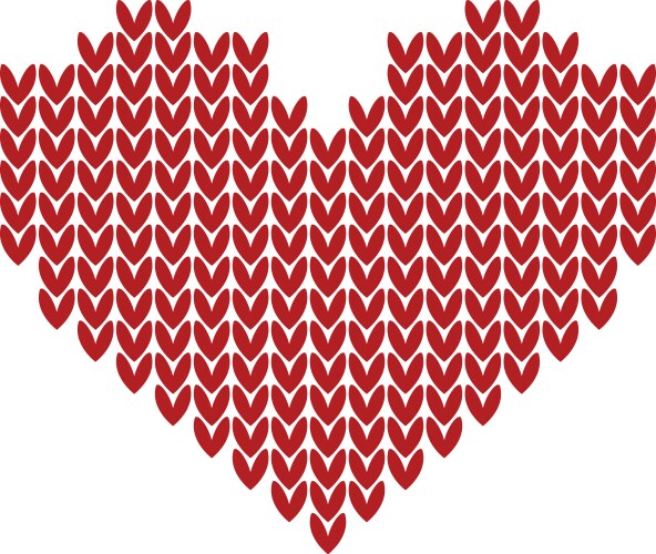 Heart knitted pattern Royalty Free Vector Image