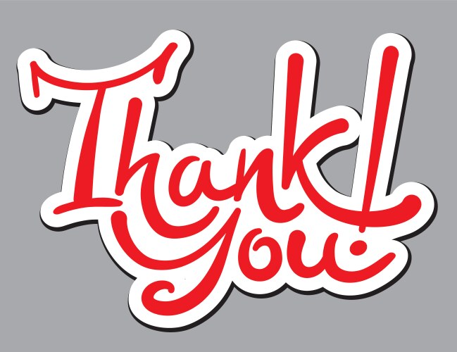 Lettering sticker thank you vector image