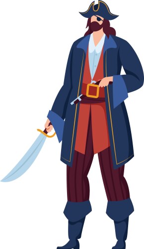 Pirate warrior hat captain sailor lonely Vector Image