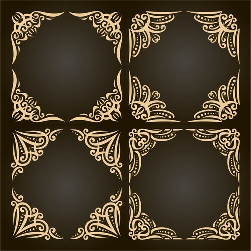 Golden Frame Set (19848867) – Royalty-Free Vector | VectorStock