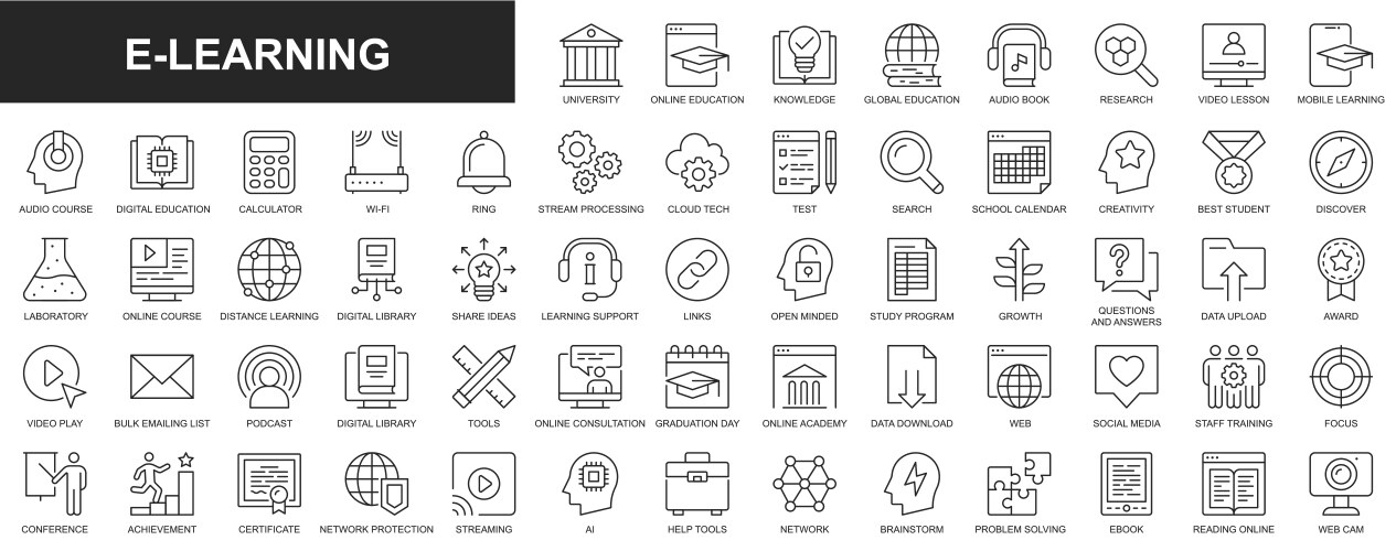 Construction web icons set in thin line design Vector Image