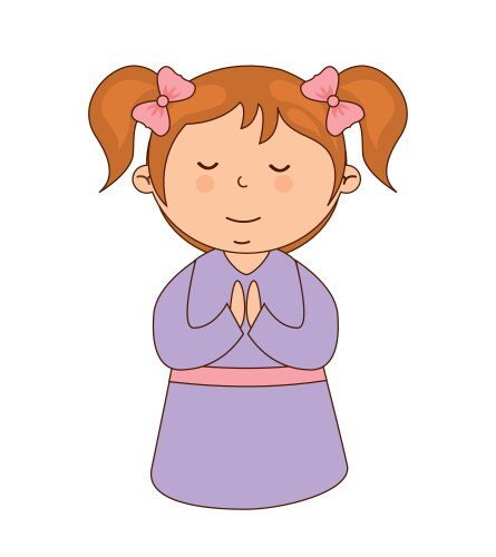 Indian kids praying Royalty Free Vector Image - VectorStock
