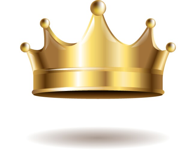 Gold crown king design royal icon Royalty Free Vector Image