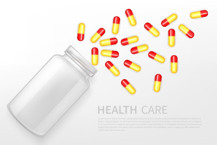 Pharmacy health care service ad banner Vector Image