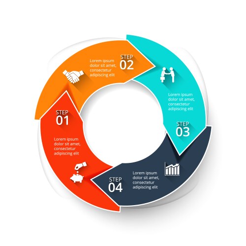 Circle infographic with 4 options Royalty Free Vector Image