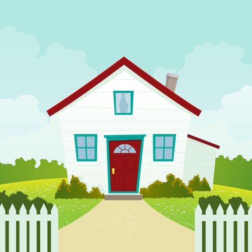 House inside garden Royalty Free Vector Image - VectorStock