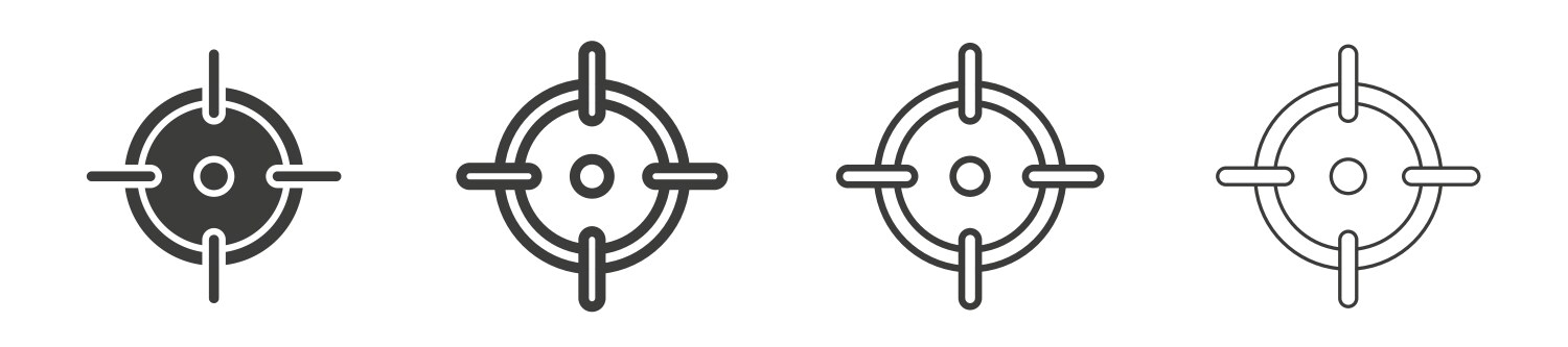 Target icon set objective ambition goal symbol Vector Image