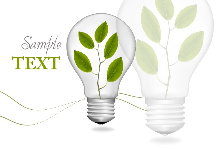 Eco bulb lightbulb with green plant germ Vector Image