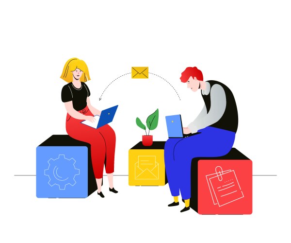 Data analysis - flat design style colorful Vector Image