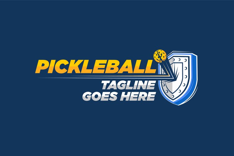 Pickleball lettering logo Royalty Free Vector Image
