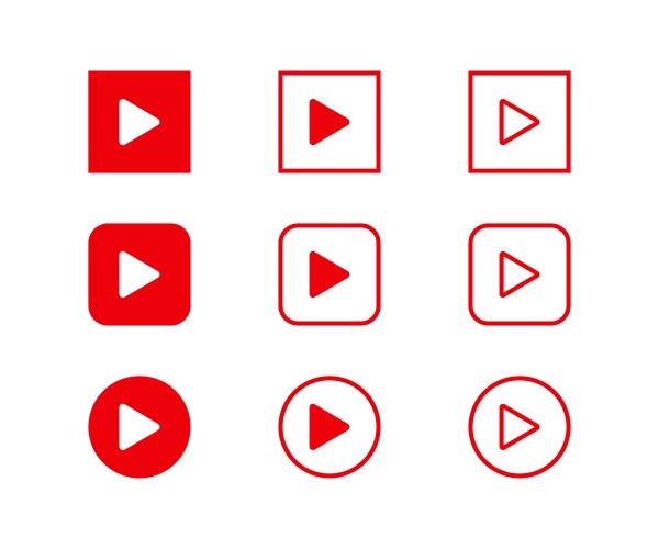 Play button icon set Royalty Free Vector Image