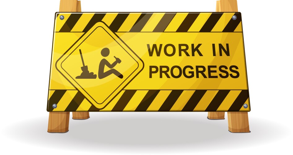 Work in progress yellow warning vector image