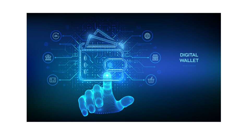 Digital Wallet E Wallet Online Payment By Digital Vector Image