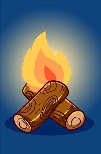 Bonfire hand drawing Vector Image