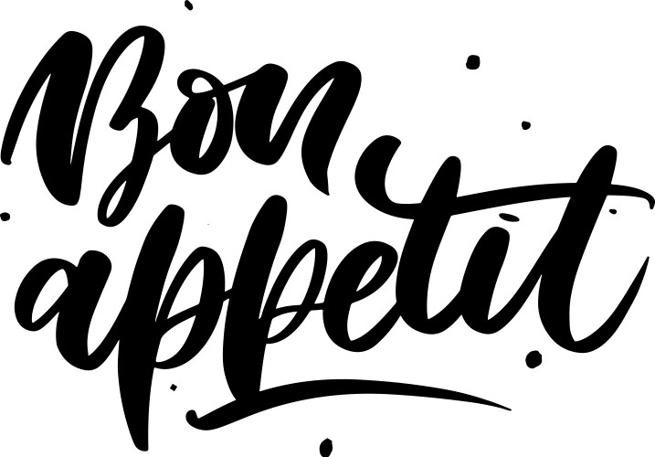 bon appetit hand drawn lettering vector image