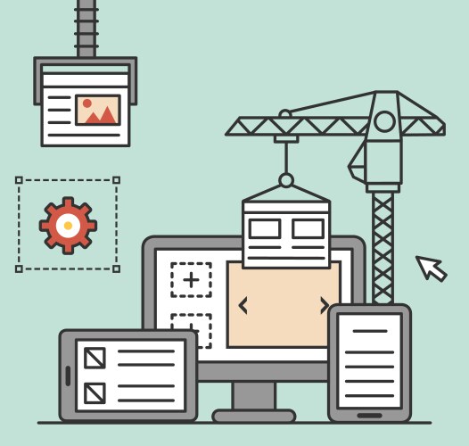 Process of creating site coding vector image