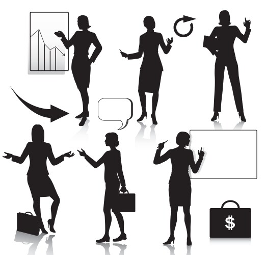 Business Women Silhouettes Vector Image