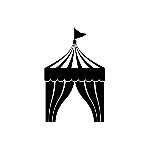 Colorful Circus Tent Icon Vector Image