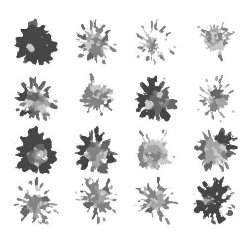 Set of abstract ink blots vector image