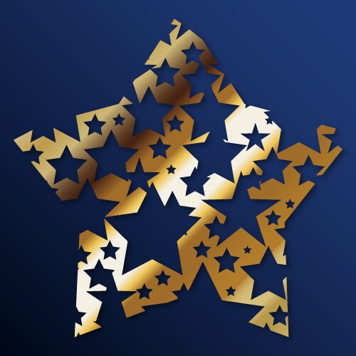 stars golden shiny unique holiday design vector image