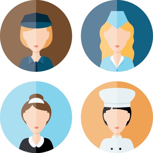 Women profession icons vector image