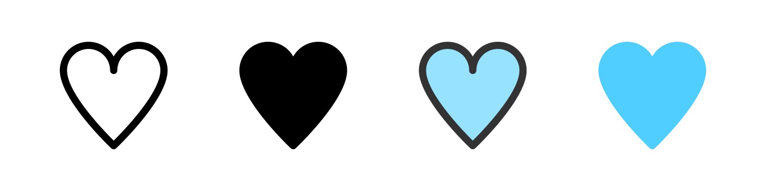Icon set for favorite great for apps bookmarks or vector image