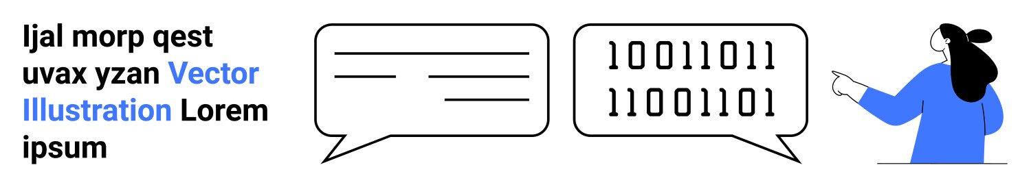 Communication concept with binary code vector image
