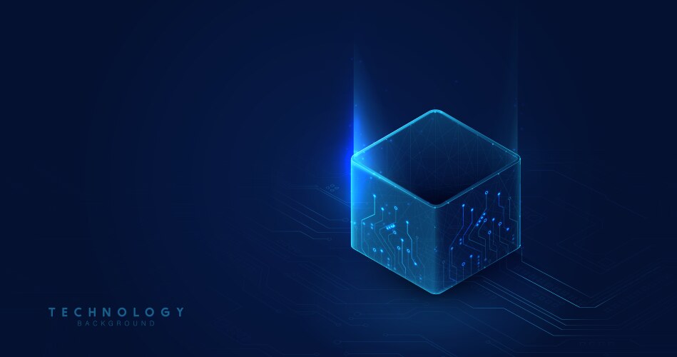 Digital Data & Blockchain Network vector image