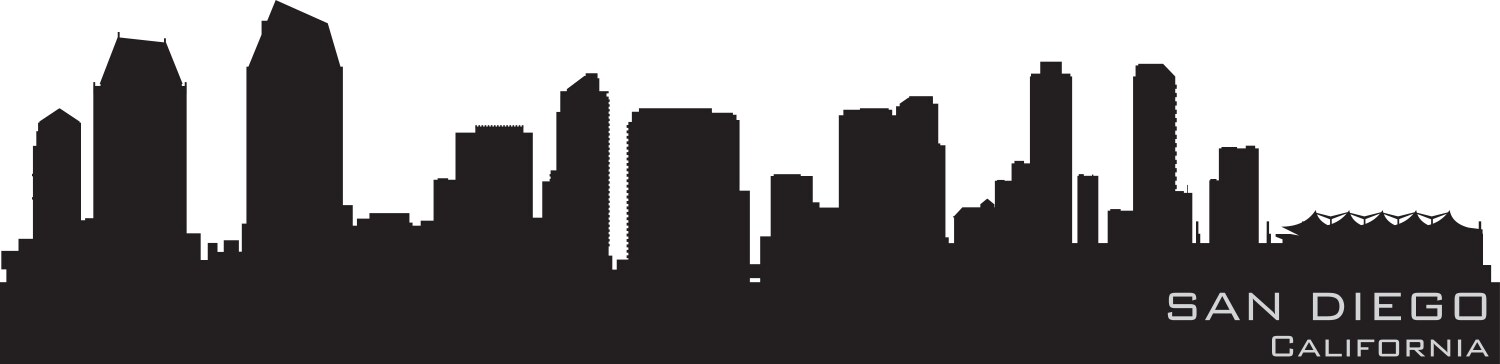 San Diego Skyline Silhouette Vector Image