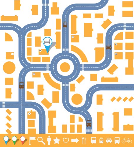 Urban road map Royalty Free Vector Image - VectorStock